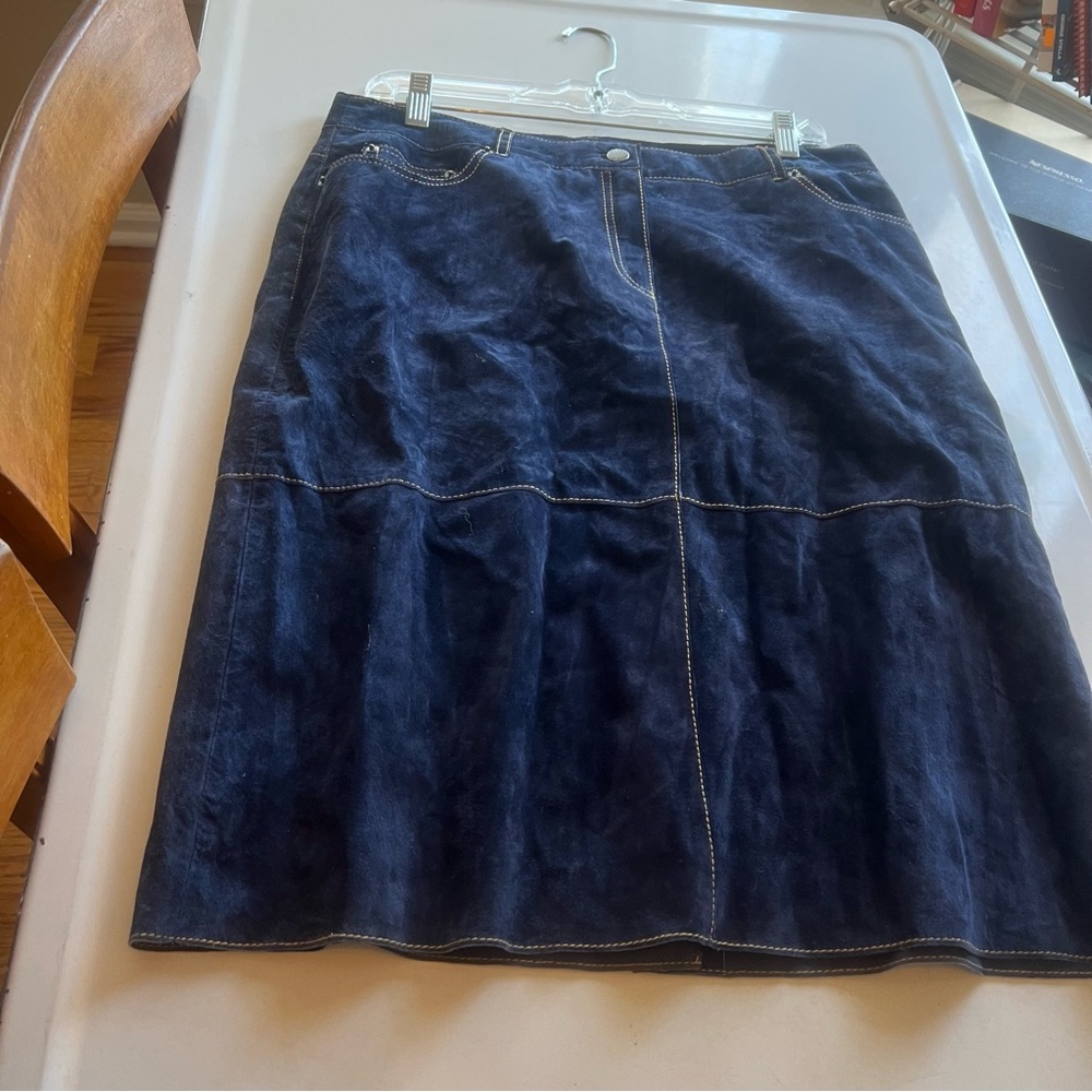 Isaac Mizrahi Suede / Leather Skirt